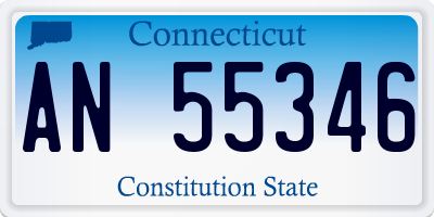 CT license plate AN55346
