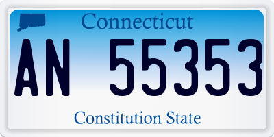 CT license plate AN55353