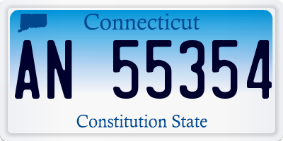 CT license plate AN55354