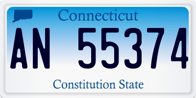 CT license plate AN55374