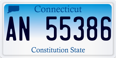 CT license plate AN55386