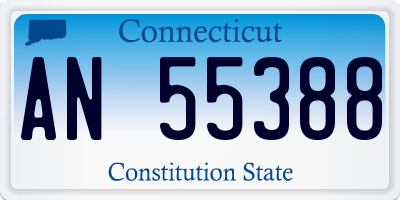 CT license plate AN55388