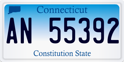 CT license plate AN55392