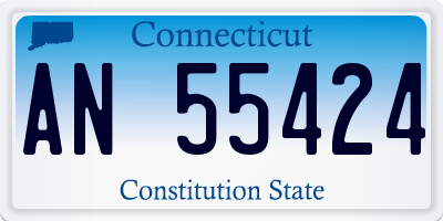 CT license plate AN55424