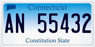 CT license plate AN55432