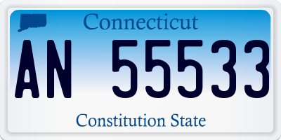 CT license plate AN55533