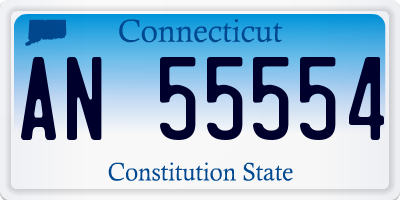 CT license plate AN55554