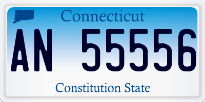 CT license plate AN55556