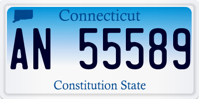 CT license plate AN55589