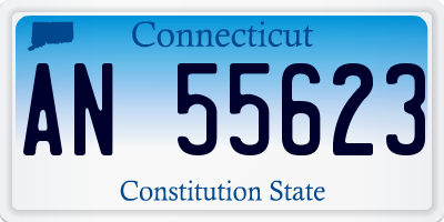 CT license plate AN55623