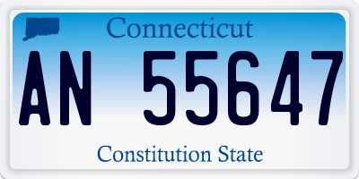 CT license plate AN55647