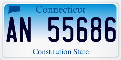 CT license plate AN55686