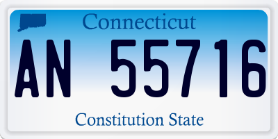 CT license plate AN55716