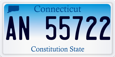 CT license plate AN55722
