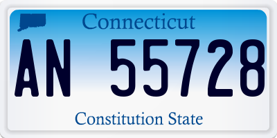 CT license plate AN55728