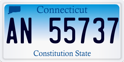 CT license plate AN55737