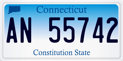 CT license plate AN55742