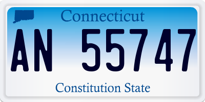 CT license plate AN55747