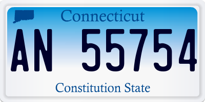 CT license plate AN55754