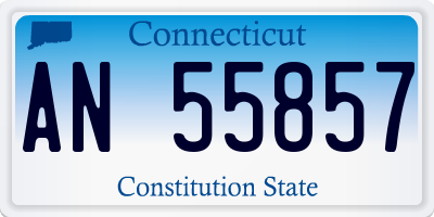 CT license plate AN55857