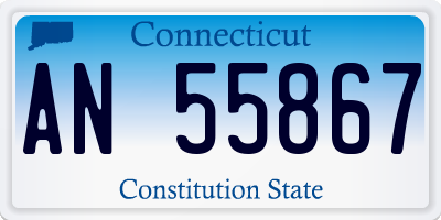 CT license plate AN55867