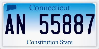 CT license plate AN55887
