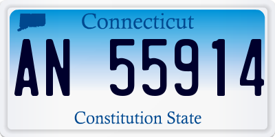 CT license plate AN55914