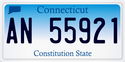 CT license plate AN55921