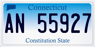 CT license plate AN55927
