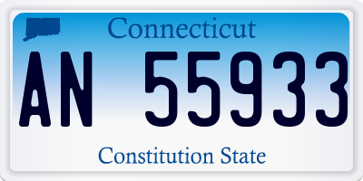 CT license plate AN55933