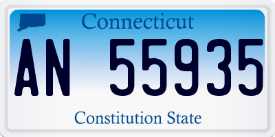 CT license plate AN55935