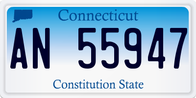 CT license plate AN55947