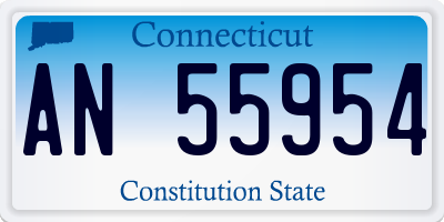 CT license plate AN55954