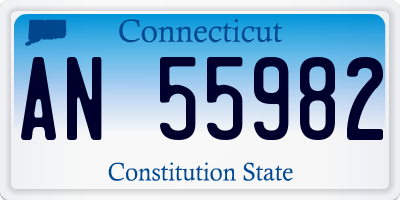 CT license plate AN55982