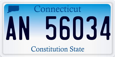 CT license plate AN56034