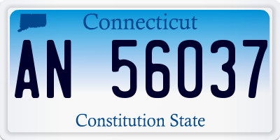 CT license plate AN56037