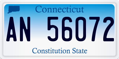 CT license plate AN56072