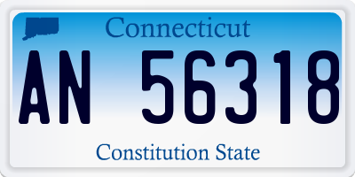 CT license plate AN56318