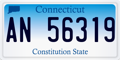 CT license plate AN56319