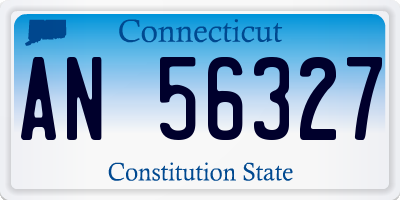 CT license plate AN56327