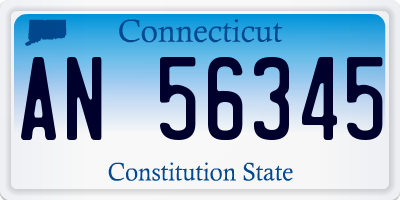 CT license plate AN56345