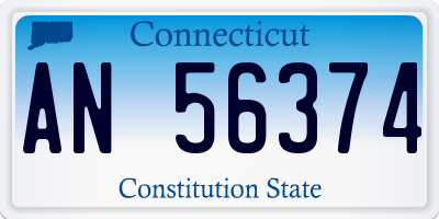 CT license plate AN56374