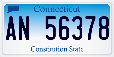 CT license plate AN56378