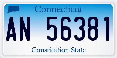 CT license plate AN56381
