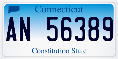 CT license plate AN56389