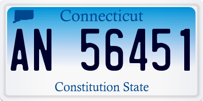 CT license plate AN56451