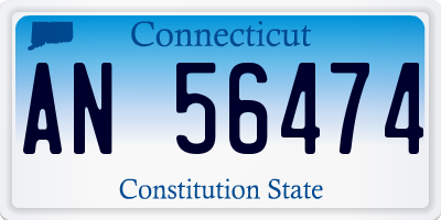 CT license plate AN56474