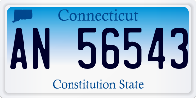 CT license plate AN56543