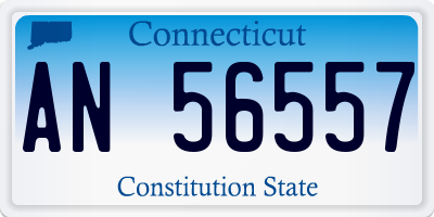 CT license plate AN56557