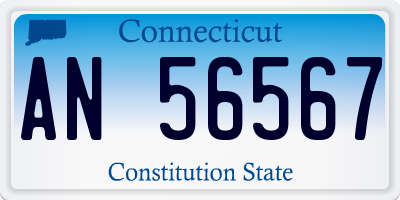 CT license plate AN56567